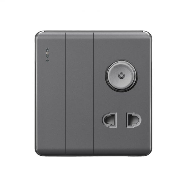 Aqua Elegance Grey 2 Switch + 1 Socket + 1 Dimmer