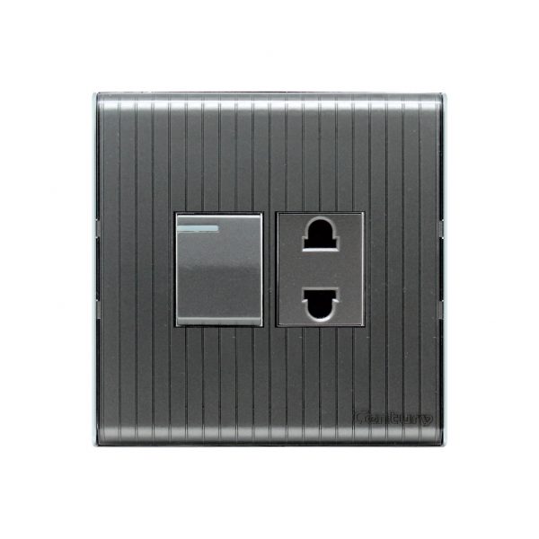 CENTURY CRYSTAL 1 GANG SWITCH PLUS 1 SOCKET