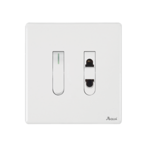 AQUA NEO SUPER WHITE 1 GANG SWITCH + 1 SOCKET