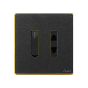 AQUA NEO ACRYLIC BLACK 1 GANG SWITCH + 1 SOCKET