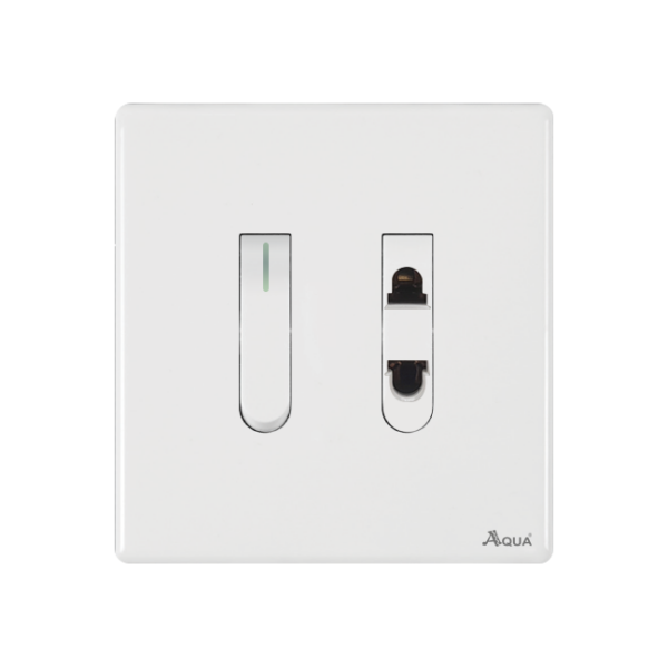 AQUA NEO SUPER WHITE 1 GANG SWITCH + 1 SOCKET