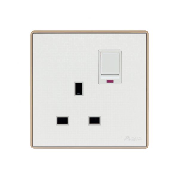 Aqua Icon 13 AMP Flat Socket Plus Switch