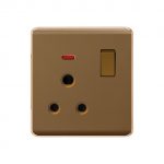 Aqua Elegance Brown 13 AMP Power Switch Socket With Neon