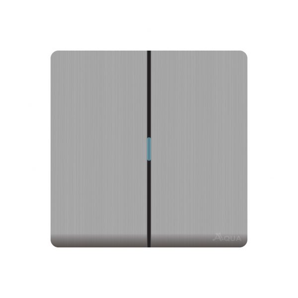 Aqua Discovery Silver 2 Gang Switch