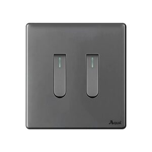 AQUA NEO SUPER GREY 2 GANG SWITCH