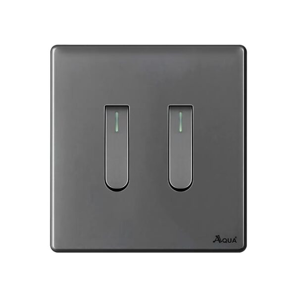 AQUA NEO SUPER GREY 2 GANG SWITCH
