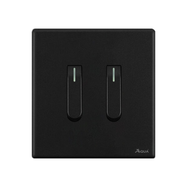 AQUA NEO SUPER BLACK 2 GANG SWITCH