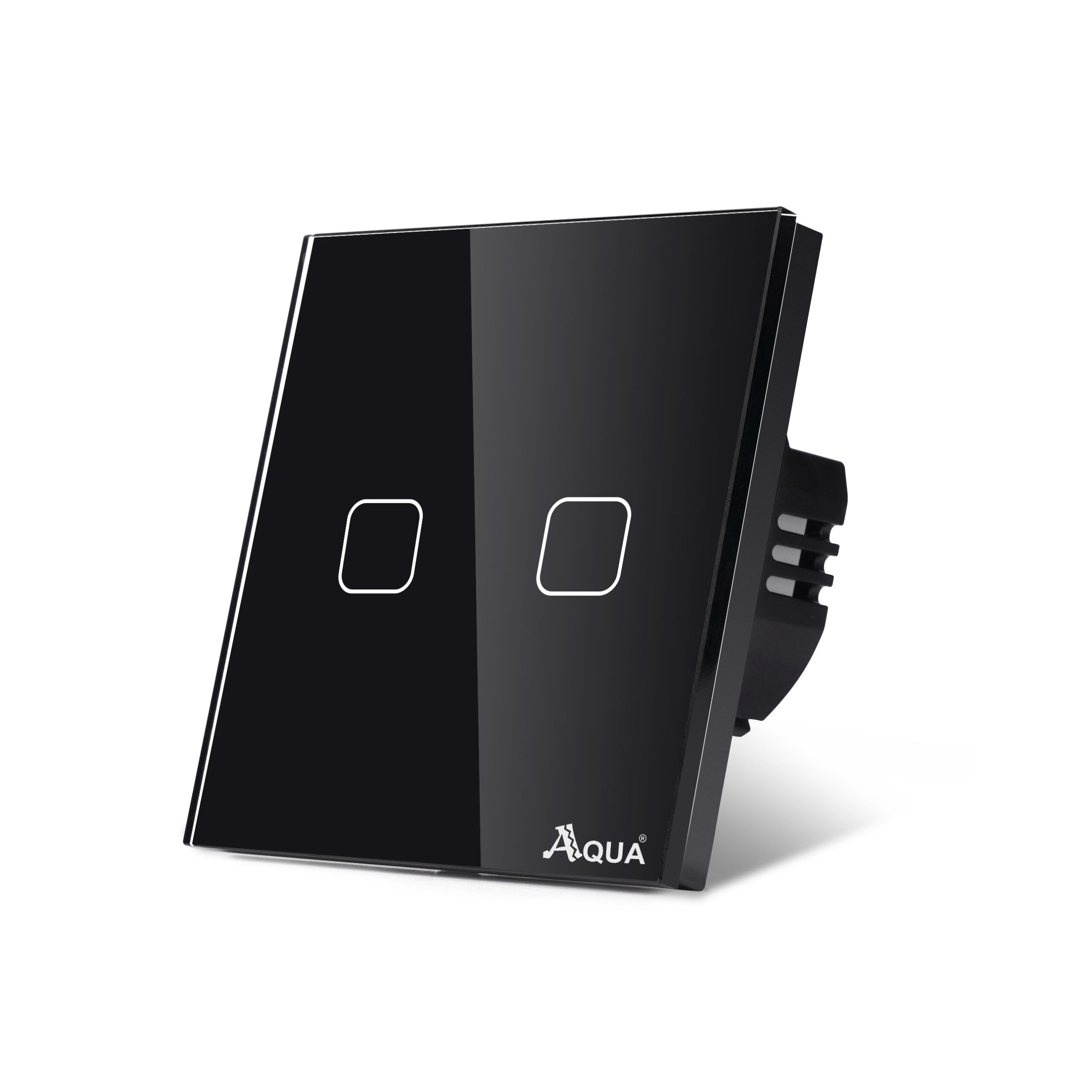 Glass Wifi Smart 2 Gang Switch Black