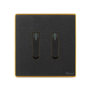 AQUA NEO ACRYLIC BLACK 2 GANG SWITCH