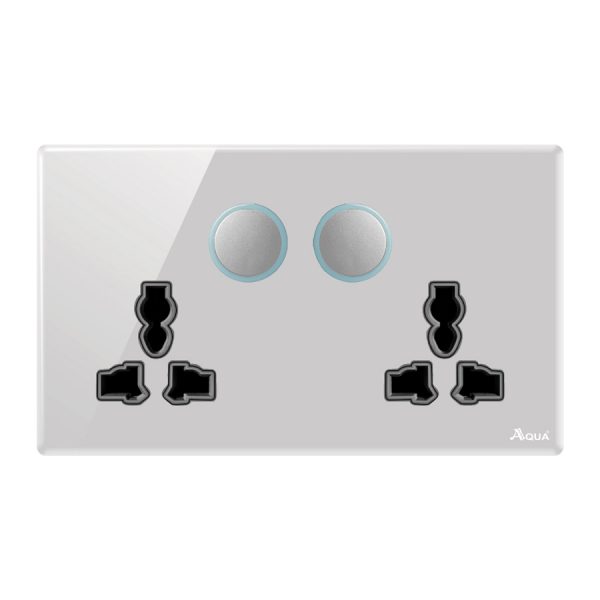 Aqua Quad white Series Double Multi Socket