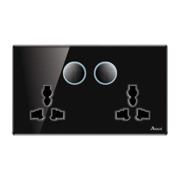 Aqua Quad black Series Double Multi Socket