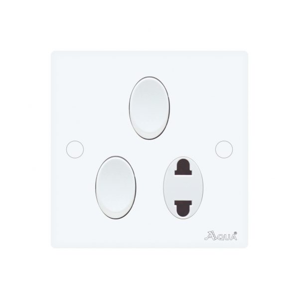 AQUA DYNASTY 2 GANG SWITCH PLUS 1 SOCKET