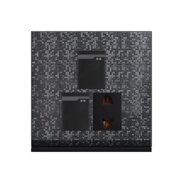 AQUA TEXTURE 2 GANG SWITCH PLUS 1 SOCKET