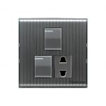 CENTURY CRYSTAL 2 GANG SWITCH PLUS 1 SOCKET