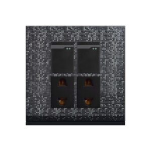 AQUA TEXTURE 2 GANG SWITCH PLUS 2 SOCKET