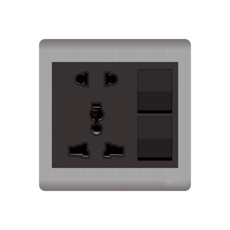 Aqua Discovery Silver 2 Switch Socket Multi Socket Aqua