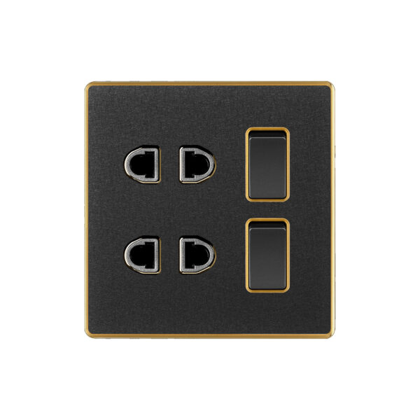 Aqua Xtreme Black 2 Switches + 2 Socket