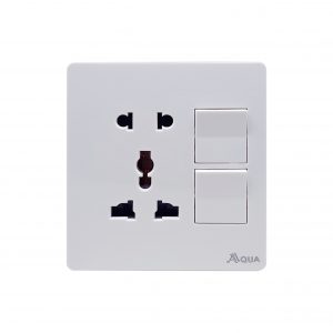 AQUA TWO SWITCH PLUS ONE SOCKET PLUS MULTI FUNCTION SOCKET