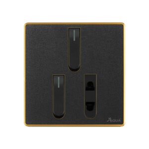 AQUA NEO ACRYLIC BLACK 2 GANG SWITCH + 1 SOCKET