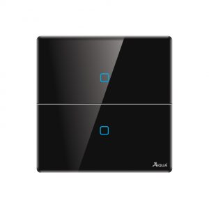 Aqua Quad Black Series 2 Gang Switch