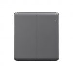 Aqua Elegance Grey 2 Gang 1 Way Switch