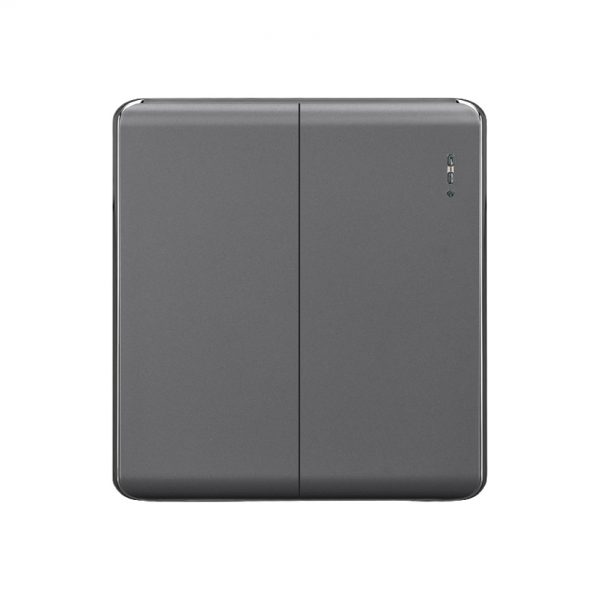 Aqua Elegance Grey 2 Gang 1 Way Switch