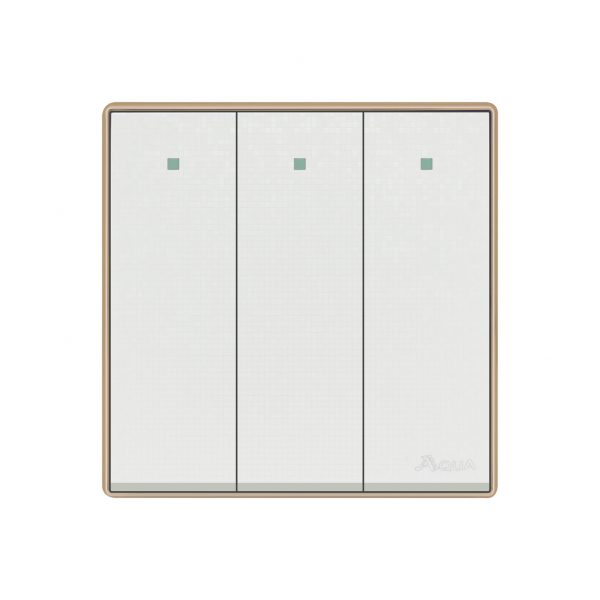 Aqua Icon 3 Gang 1 Way Switch