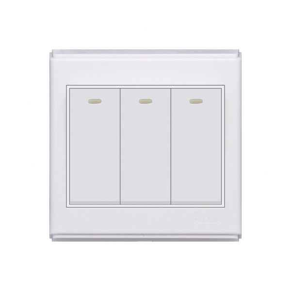 AQUA SAPPHIRE 3 GANG 1 WAY SWITCH