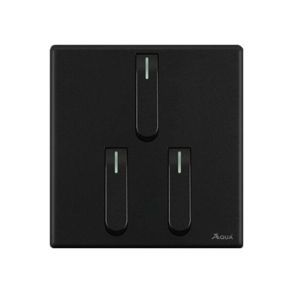 AQUA NEO SUPER BLACK 3 GANG SWITCH