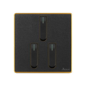 AQUA NEO ACRYLIC BLACK 3 GANG SWITCH