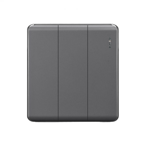 Aqua Elegance Grey 3 Gang 2 Way Switch