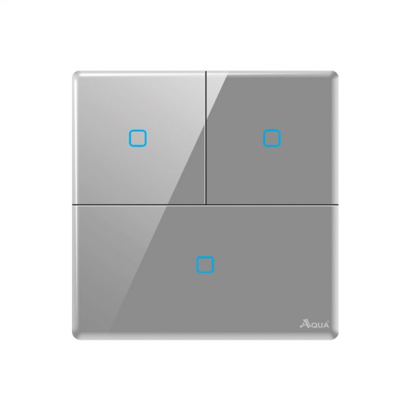 Aqua Quad Grey Series 3 Gang 2 Way Switch