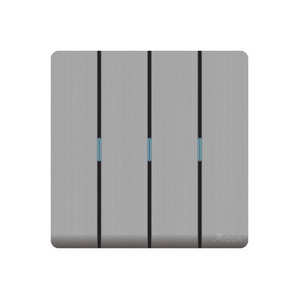 Aqua Discovery Silver 4 Gang Switch
