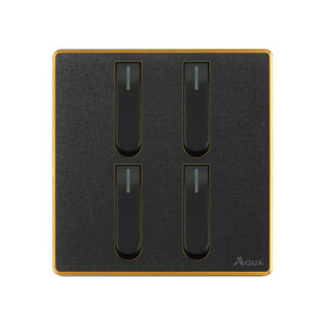 AQUA NEO ACRYLIC BLACK 4 GANG SWITCH