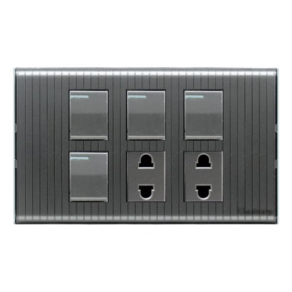 CENTURY CRYSTAL 4 GANG SWITCH PLUS 2 SOCKET