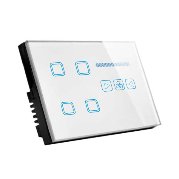 Glass Wifi Smart 4 Gang Switch Plus Fan Dimmer