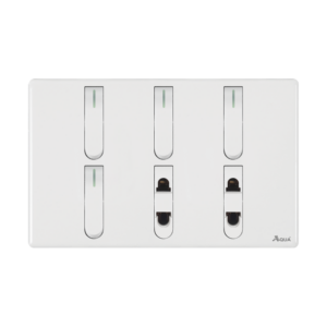 AQUA NEO SUPER WHITE 4 GANG SWITCH + 2 SOCKET