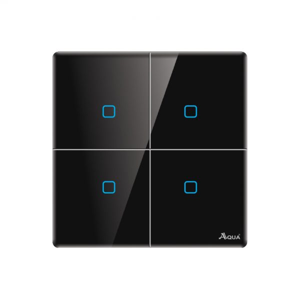 Aqua Quad black Series 4 Gang Switch