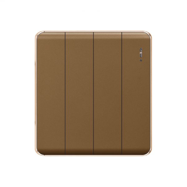 Aqua Elegance Brown 4 Gang Switch