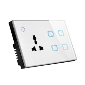Glass Wifi Smart 4 Gang Switch Plus Multi Socket