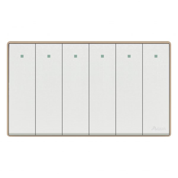 Aqua Icon 6 Gang Switch