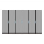 Aqua Discovery Silver 6 Gang Switch