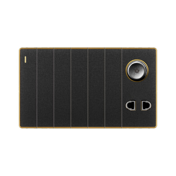 Aqua Xtreme Black 6 Switch + 1 Socket + 1 Dimmer