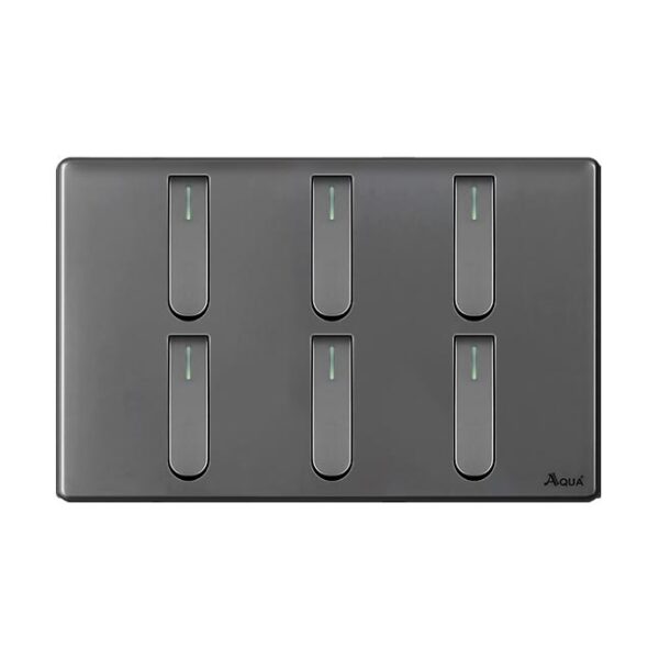AQUA NEO SUPER GREY 6 GANG SWITCH