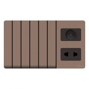 Aqua Discovery Gold 6 Gang Switch Plus 1 Socket Plus 1 Dimmer