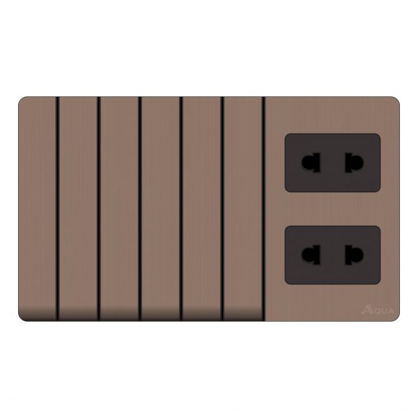 Aqua Discovery Gold 6 Gang Switch Plus 2 Sockets