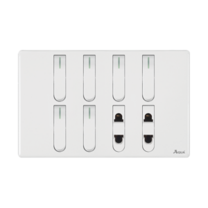 AQUA NEO SUPER WHITE 6 GANG SWITCH + 2 SOCKET