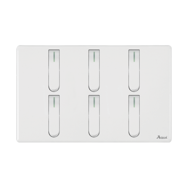 AQUA NEO SUPER WHITE 6 GANG SWITCH
