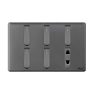AQUA NEO SUPER GREY 5 GANG SWITCH + 1 SOCKET