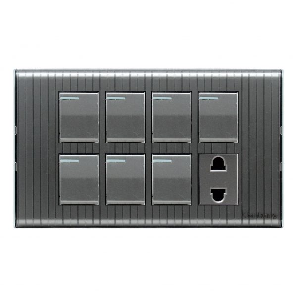 CENTURY CRYSTAL 7 GANG SWITCH PLUS 1 SOCKET